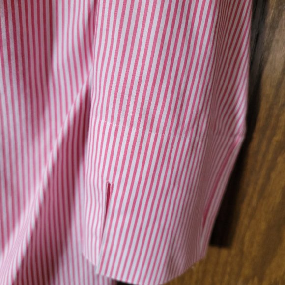 NWOT Lands End Red and White Striped No Iron Broadcloth Size 6 Women's Blouse - Picture 3 of 5